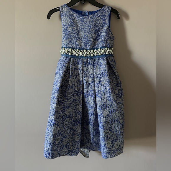 Metallic Jacquard Girl Party Dress by Cinderella Couture - 10 - Picture 1 of 4